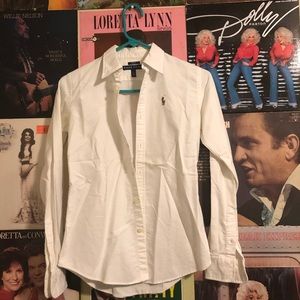White Ralph Lauren Button Down Slim Fit